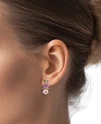 Lali Jewels Pink Mother of Pearl (2-1/7 ct. t.w.), Multi Gemstone (1.97 ct. t.w.) and Diamond (1/50 ct. t.w.) Stud Earrings in 14k Yellow Gold