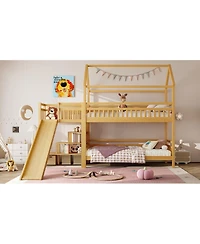 Streamdale Furniture Bunk Bed with Slide and Storage Stairs