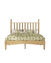 Streamdale Furniture Wood Platform Bed with Gourd Headboard