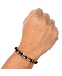 Lucky Brand Tiger Eye Heishi Stainless Steel Bead Bracelet