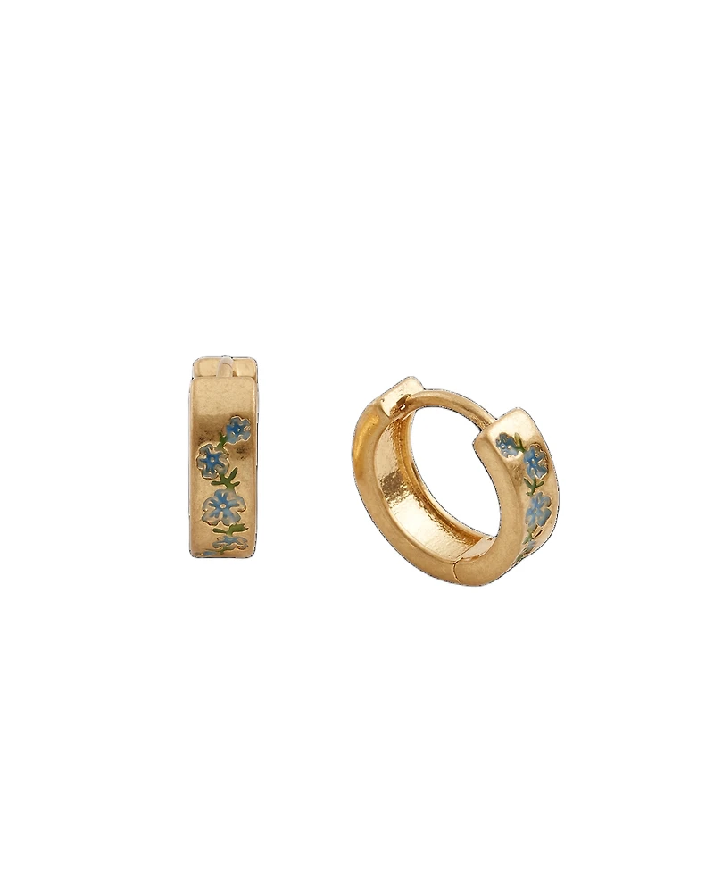 Fable England Forget-Me-Not Mini Hoop Earrings