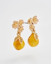 Fable England Golden Pear Drop Gold Earrings