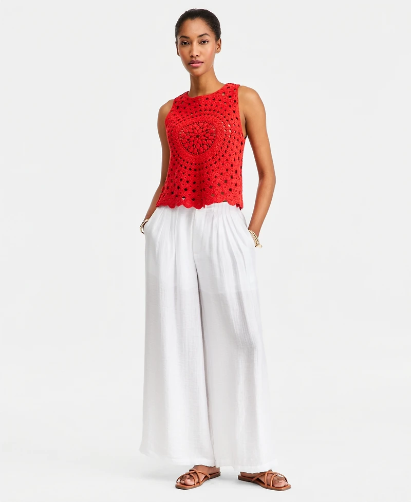 On 34th Women's Crochet Button-Back Tank, Macy's Exclusive