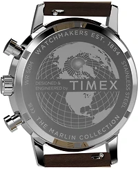 Timex Men's Quartz Chronograph Brown Leather Watch 40mm