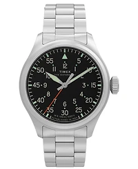 Timex Men's Quartz Analog Silver-Tone Stainless Steel Watch 41mm