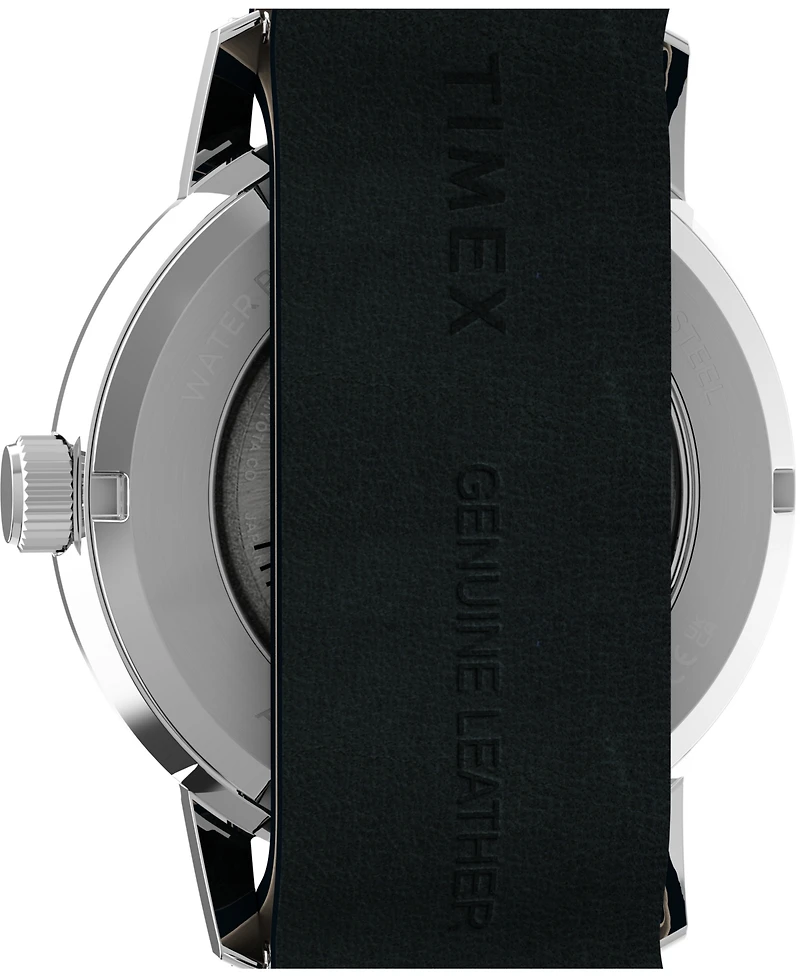 Timex Men's Mechanical Automatic Blue Leather Watch 40mm