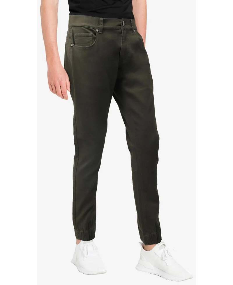 X-Ray Men's Elastic Waist Cuff Twill Pants