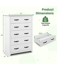 Slickblue Tall 5-Drawer Storage Dresser for Bedroom and Living Area
