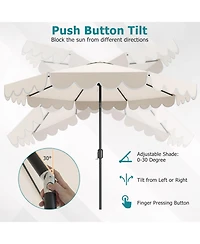 Slickblue Outdoor Patio Umbrella with Crank and Push Button Tilt Mechanism