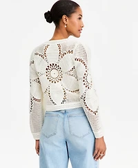 On 34th Women's Floral Pointelle Button-Front Cardigan, Macy's Exclusive