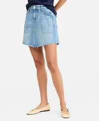 On 34th Women's Mid-Rise Raw-Edge-Hem Mini Denim Skirt, Macy's Exclusive