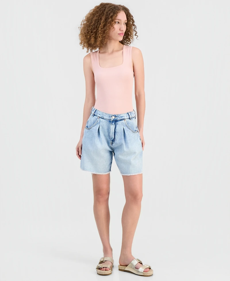 And Now This Women's Pleated Denim Shorts, Macy's Exclusive