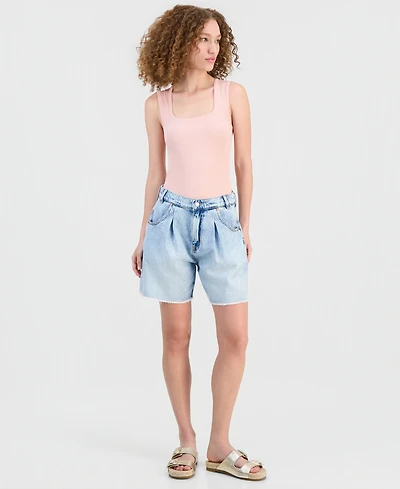 And Now This Women's Pleated Denim Shorts, Macy's Exclusive