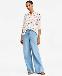 On 34th Women's Button-Front Crepe Shirt, Macy's Exclusive