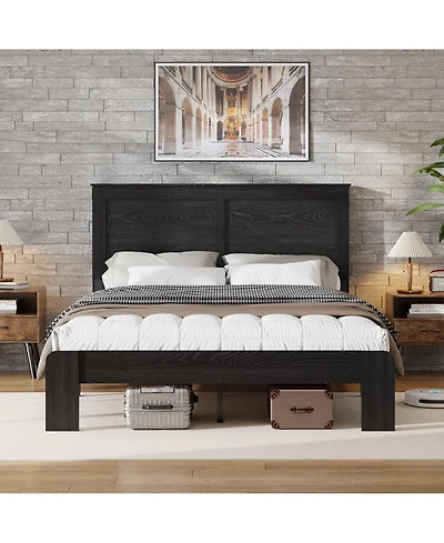 Lucky One Bed Frame King Size, Wood Platform Bed Frame, Noise Free