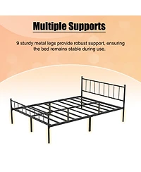 Lucky One Queen Size Bed Frame, Headboard and Footboard, Structurally Stable, Under Bed Storage