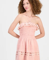 And Now This Women's Cotton Lace-Detail Fit & Flare Maxi Dress, Exclusively at Macy's