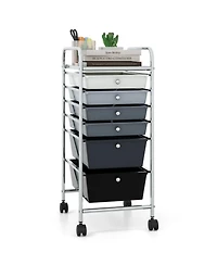 Gouun Compact 6-Drawer Storage Cart on Wheels with Steel Frame
