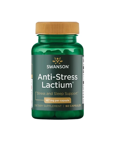 Swanson Women's AntiStress Formula Lactium Helps Reduce Stress, Promotes Relaxation and Sleep Support 60 Capsules, 167 mg, 1 Pack
