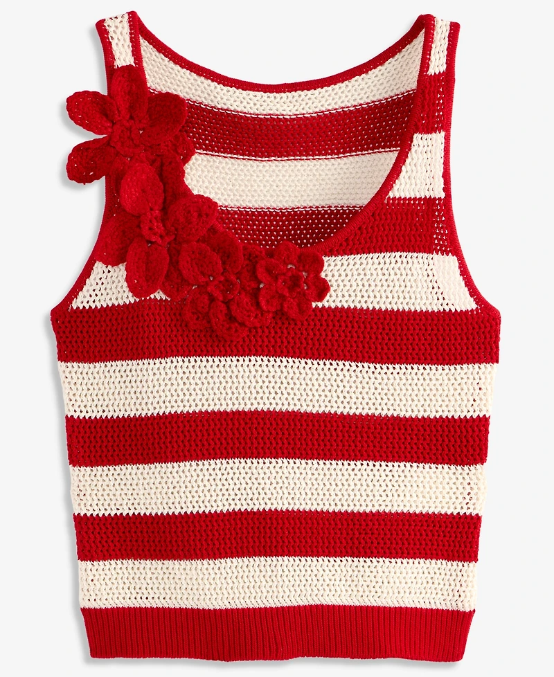 On 34th Women's Floral Crochet Striped Tank, Macy's Exclusive