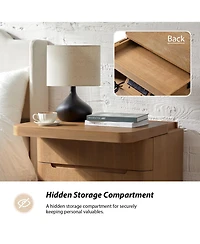 Hulala Home Waynesville Modern 25''W 3-Drawer End Table with Hidden Storage Compartment