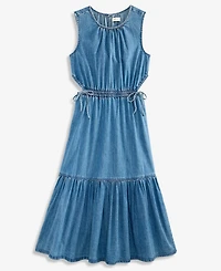 On 34th Women's Denim Tiered Cutout Midi Dress, Macy's Exclusive