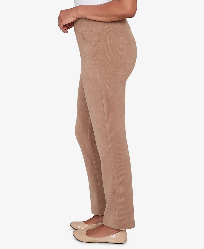 Alfred Dunner Petite Vienna Allure Fit Pull-On Knit Corduroy Average Length Pants