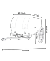 Rainsken Heavy-Duty Bike Cargo Trailer, Bicycle Storage Cart with Removable Cover, All-Terrain Wheels and Foldable Design, 88 lbs Capacity