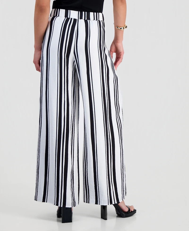 I.n.c. International Concepts Petite Stripe High-Rise Wide-Leg Pants, Macy's Exclusive