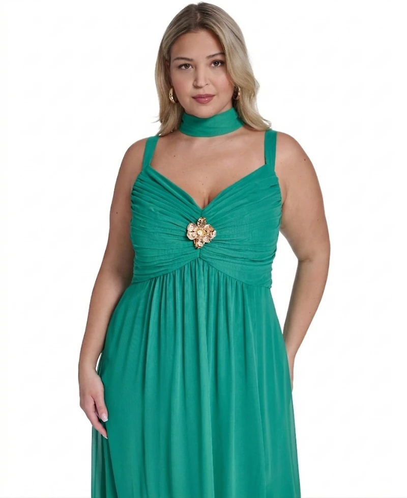 Eliza J Plus Spaghetti Strap Sweetheart Neck Ball Gown