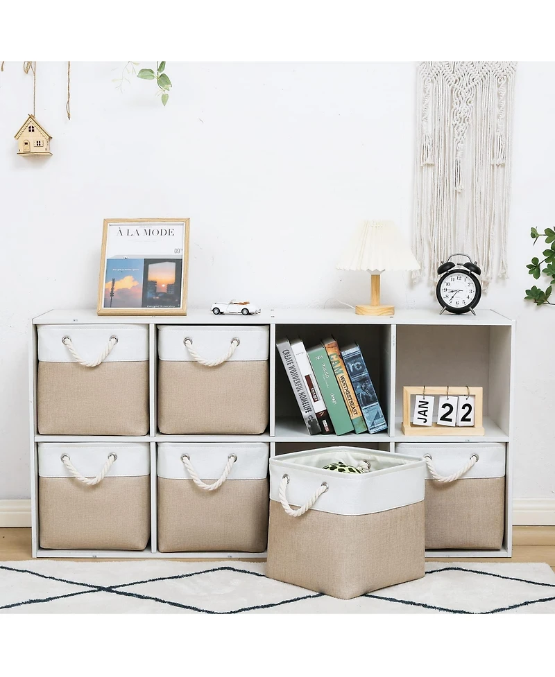 Gnuadz Cube Storage Bins Collapsible Fabric Organizer Ropes 11 X