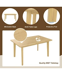 Streamdale Furniture Rustic 5-Piece Dining Set Solid Wood Table and 4 Upholstered Chairs