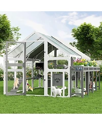 6thdruple Large Outdoor Cat House with Planter Stand, Multi-Level Catio and Waterproof Roof