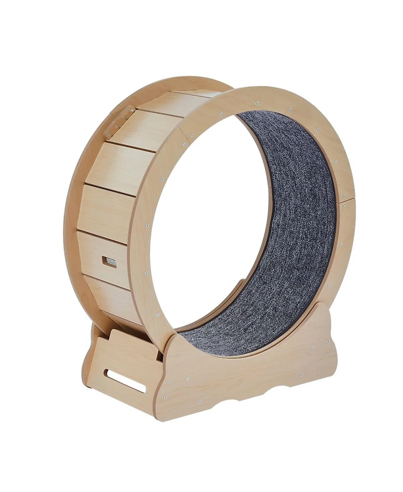 6thdruple Cat House Exercise Wheel, 29.5 inch Wooden Indoor Treadmill for Large and Small Cats