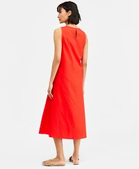 On 34th Women's Linen-Blend Diagonal Seam Midi Dress, Macy's Exclusive