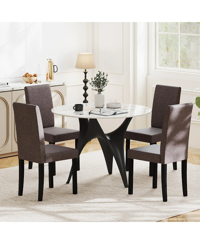 Gouun Mid-Century Modern Upholstered Parson Dining Chairs Set of 2