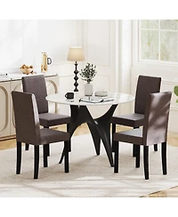 Gouun Mid-Century Modern Upholstered Parson Dining Chairs Set of 2