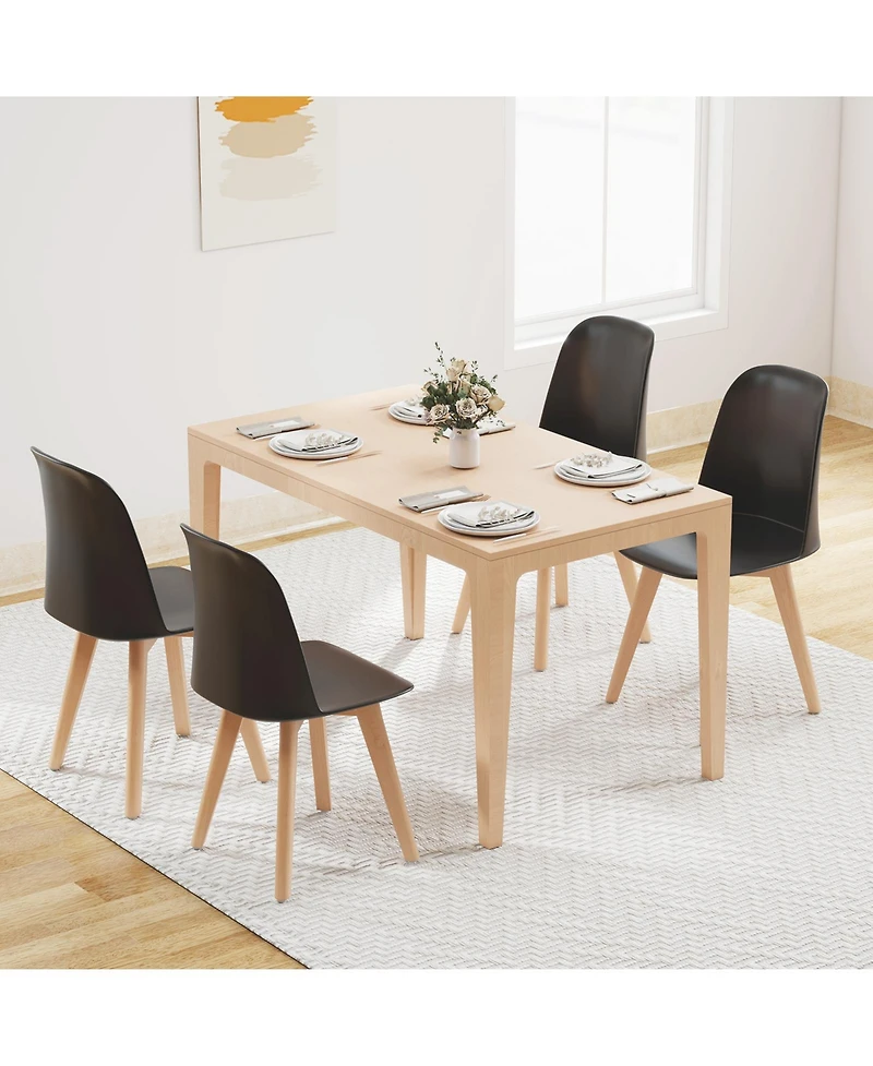 Gouun Modern Pp Dining Chairs Set of 2 with Beech Wood Legs and Tilt Backrest