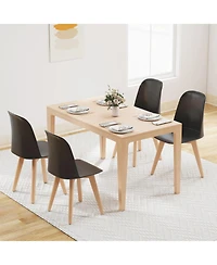 Gouun Modern Pp Dining Chairs Set of 2 with Beech Wood Legs and Tilt Backrest