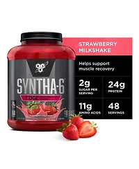 Bsn Syntha-6 Edge Protein Powder, Hydrolyzed Whey, Micellar Casein, Milk Protein Isolate, Low Sugar, 24g Protein, Strawberry Milkshake, 48 Servings