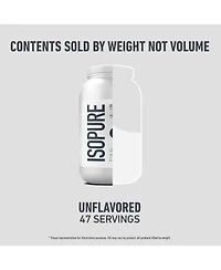 Isopure, Zero Carb Whey Protein Isolate, 25g Protein Powder, Unflavored, 3 lb, 47 Servings