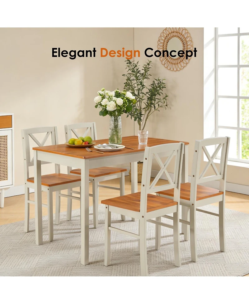 Streamdale Furniture 5-Piece Solid Rubberwood Kitchen Dining Sets