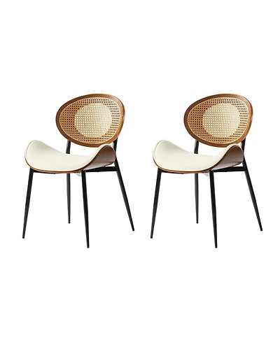 Hulala Home Pateley Mid-Century Modern Rattan Dinning Chair