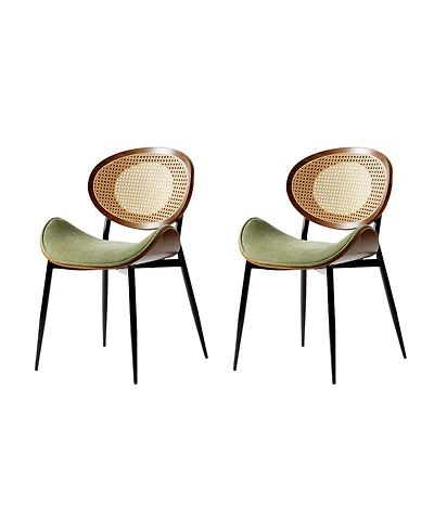 Hulala Home Pateley Mid-Century Modern Rattan Dinning Chair