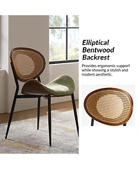 Hulala Home Pateley Mid-Century Modern Rattan Dinning Chair