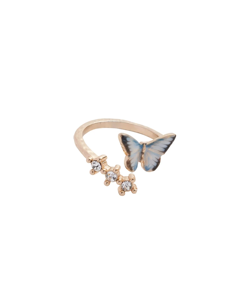 Fable England Enamel Butterfly Ring