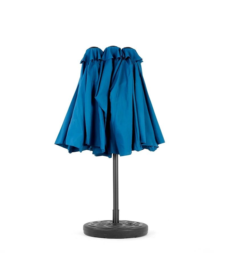 Clihome 14.8Ft Double Sided Outdoor Umbrella Rectangular Large with Crank, No Base