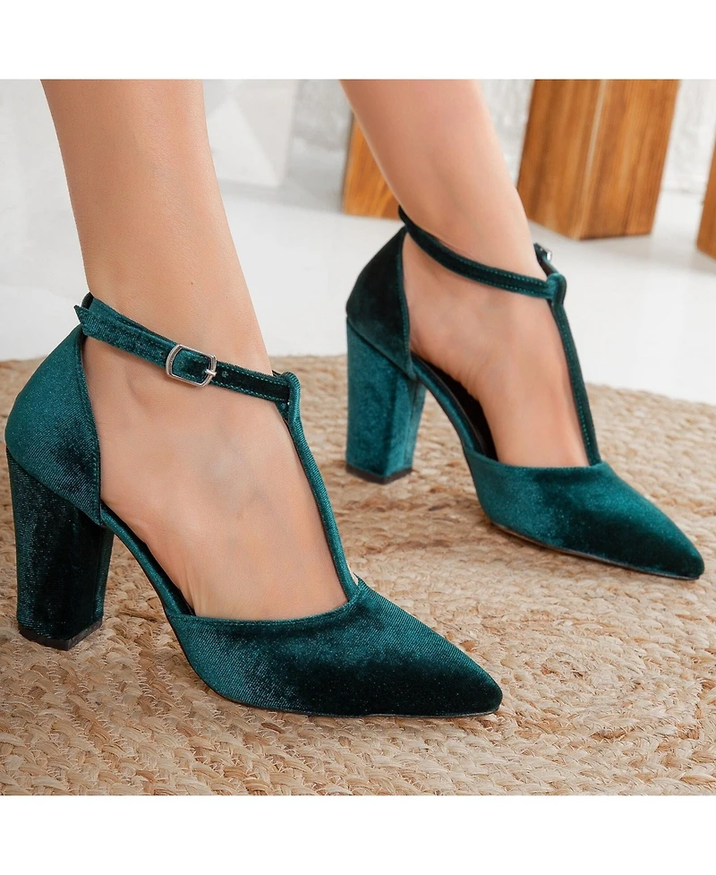 Forever & Always Women's Shoes Angelique Velvet High Heels