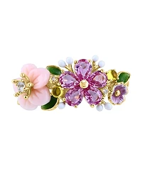 Lali Jewels Pink Mother of Pearl (7/10 ct. t.w.), Multi Gemstone (0.90 ct. t.w.) and Diamond (1/100 ct. t.w.) Ring in 14k Yellow Gold