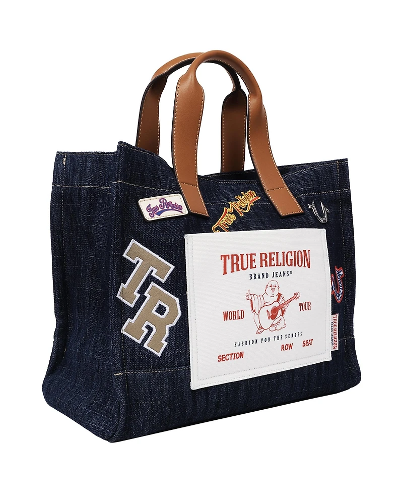 True Religion Andy Multi Patch Medium Tote